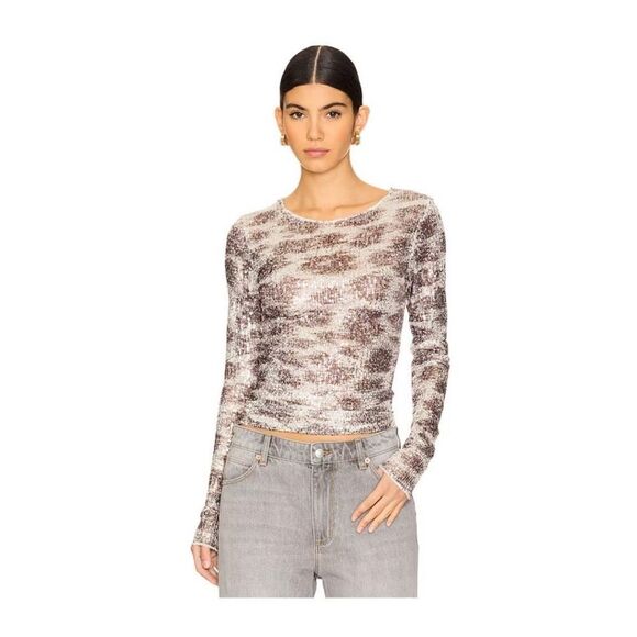 Free People Gold Rush Sequin Top - Picture 1 of 8